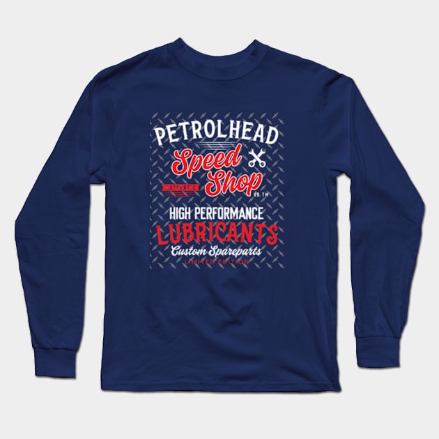 Gas Garage Speed Shop Long Sleeve T-Shirt by bert englefield 